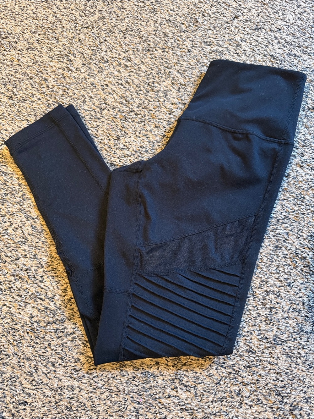 Zella Black Ribbed Detail Leggings